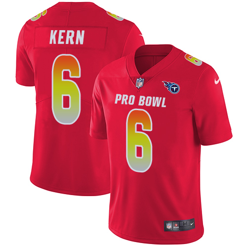 Nike Titans #6 Brett Kern Red Men's Stitched NFL Limited AFC 2018 Pro Bowl Jersey - Click Image to Close